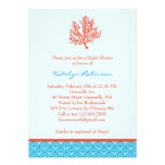 Red Coral Bridal Shower Invitation