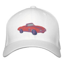 Red Corvette Emrboidered Hat Embroidered Hat