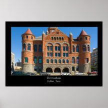 Red Courthouse Downtown Dallas Texas Posters