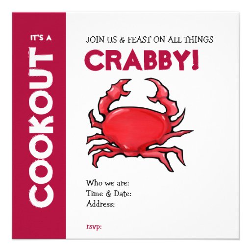 Red Crab Cookout Invitation