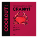 Red Crab red Cookout Invitation