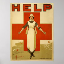 Red Cross Nurse Help Advertisement World War 2 Print