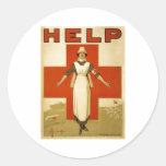 Red Cross Nurse Help Advertisement World War 2 Sticker