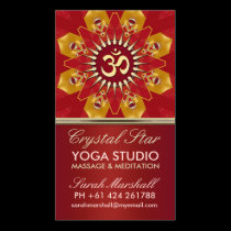Red Crystal Star Yoga Studio Business Card business cards