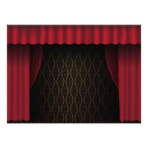 Red Curtain Personalized Announcement