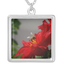 Red Dahlia Necklace