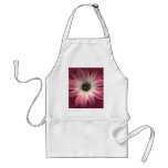 Red Daisy on Wine Leather Texture Aprons