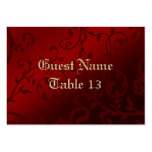 Red Damask Gothic Reception Guest Place Card Business Card Templates