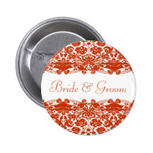 Red Damask Wedding Pins
