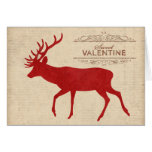 Red Deer Silhouette Valentine Card