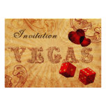 red dice Vintage Vegas wedding invites invitations