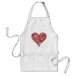 Red Doodle Heart Apron
