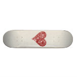 Red Doodle Heart Skateboards