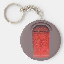 Red Door in Alley Keychain