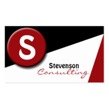 Red Dot Monogram Business Cards