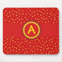 Red dots personalised mouse pad
