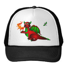 Red Dragon and Dragonfly Trucker Hat