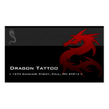 Red Dragon D1 Asian Tattoo Unique Business Cards