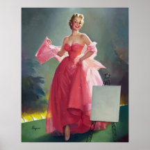Red Dress Pin Up Posters