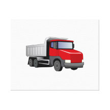 Red Dump Truck Gallery Wrap Canvas