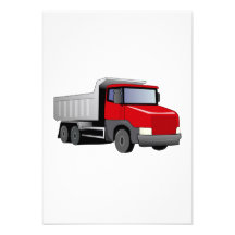 Red Dump Truck Personalized Announcements