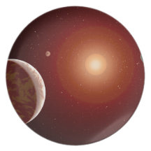 Red Dwarf Star and Exoplanets Party Plates