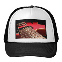 Red Electric Guitar Mesh Hats
