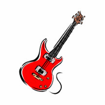 red electric guitar music graphic.png photo cut outs