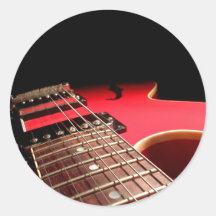 Red Electric Guitar Sticker