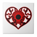 Red eyeball in heart ceramic tiles
