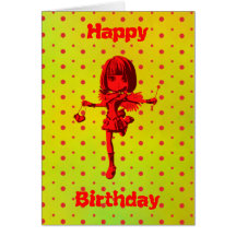 Red Fairy Girl Greeting Card