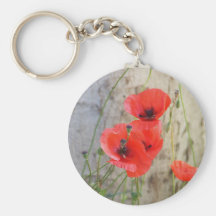 Red Field Corn Poppies Keychain