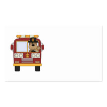 Red Fire Truck Bear Business Cards