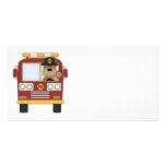 Red Fire Truck Bear Customised Photo Card