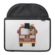 Red Fire Truck Bear Sleeves For MacBook Pro