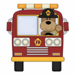 Red Fire Truck Bear Photo Cutout