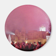 Red Fireworks In Balboa Park Fridge Magnet