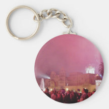 Red Fireworks In Balboa Park Keychains
