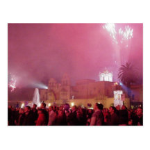 Red Fireworks In Balboa Park Post Card