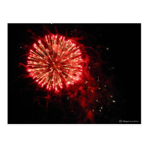 Red Fireworks Post Card