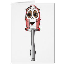 Red Flathead Screwdriver Greeting Cards