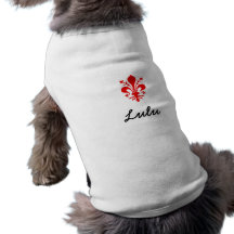 Red Fleur de Lis Dog Shirt