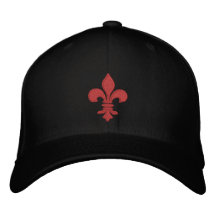 Red Fleur de Lis Embroidered Hat