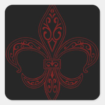 Red Fleur De Lis Sticker
