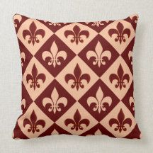 Red Fleur De Lis Throw Pillow