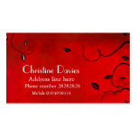 Red floral business card