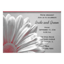 Red Floral Highlights Engagement Party Invitation
