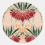 Red Floral Nouveau Stickers
