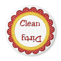 Red Flower Clean/Dirty Dishwasher Magnet magnets