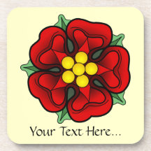 "Red Flower" Cork Coaster
